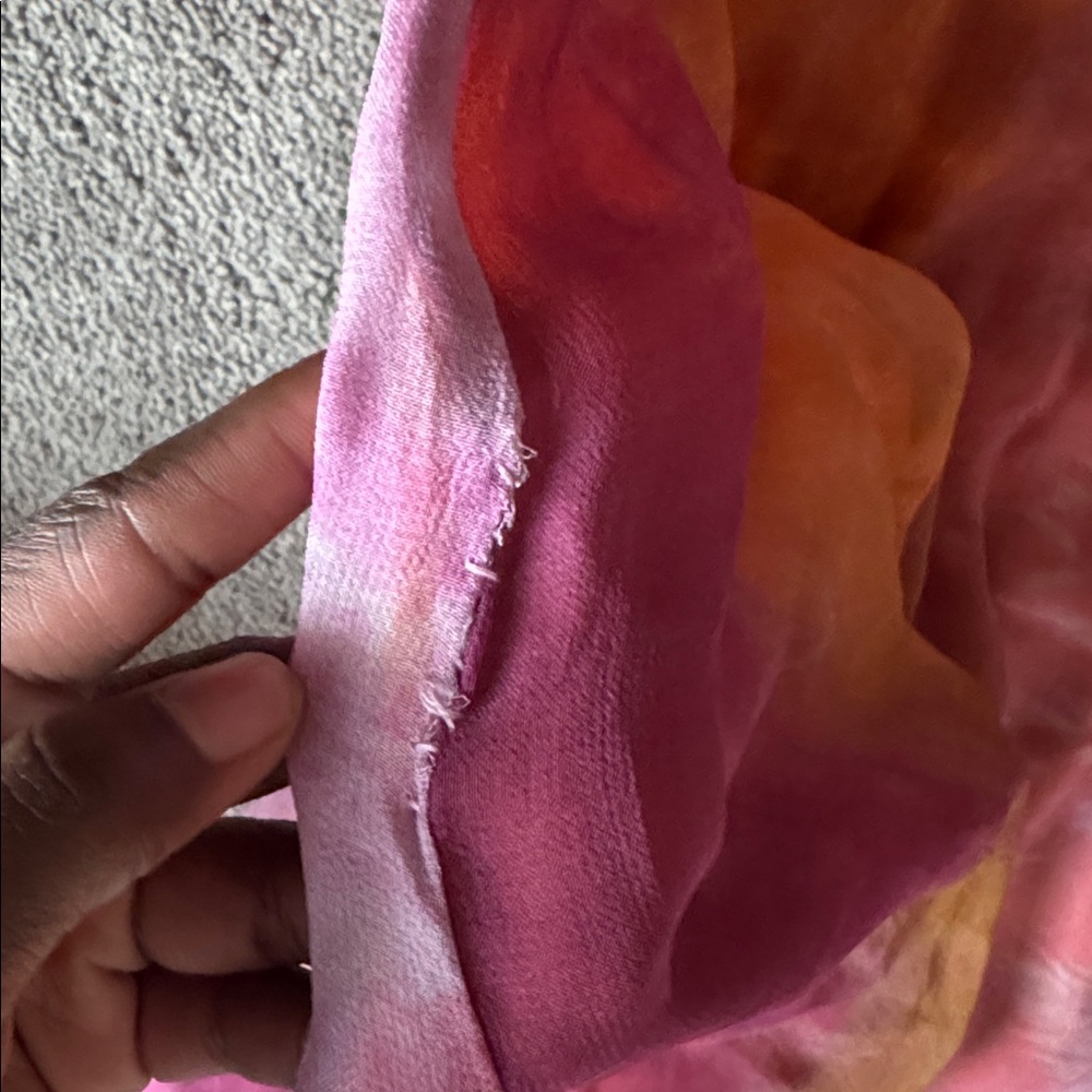 Zara Pink Orange Ombre Halter Chiffon Midi Dress Size M Tie Dye - Picture 7 of 8